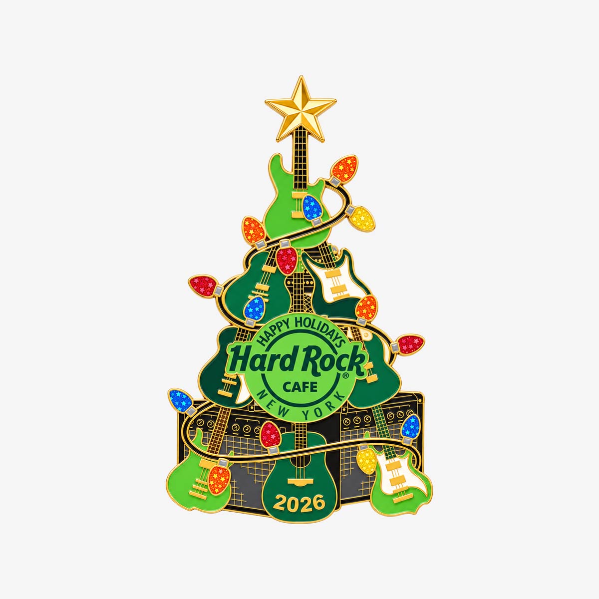 Limited Edition 2026 Holiday Guitar Tree Pin image number 1